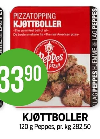 Kiwi KJØTTBOLLER 120 g Peppes tilbud