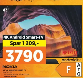 POWER NOKIA 43" 4K ANDROID SMART TV UN43GV310 tilbud