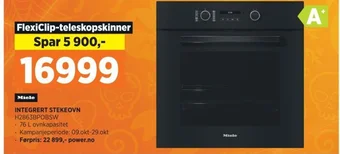 POWER Miele INTEGRERT STEKEOVN H2863BPOBSW tilbud