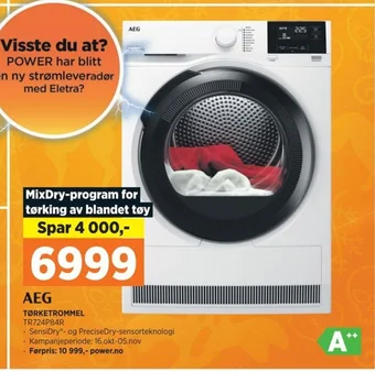 POWER AEG TØRKETROMMEL TR724P84R tilbud