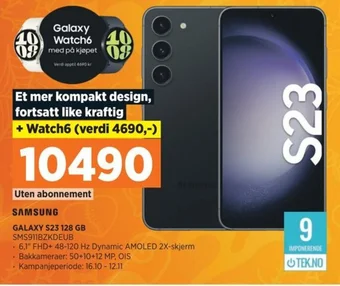 POWER SAMSUNG GALAXY S23 128 GB SMS911BZKDEUB tilbud