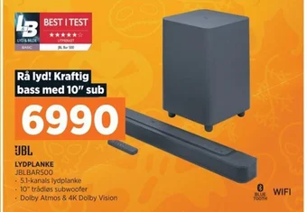 POWER JBL LYDPLANKE JBLBAR500 tilbud