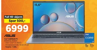 POWER Asus 15,6" BÆRBAR PC R565EAEJ3546W tilbud