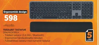 POWER TRÅDLØST TASTATUR DPKPROX11PGY tilbud