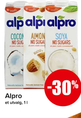Spar Alpro et utvalg, 1L tilbud
