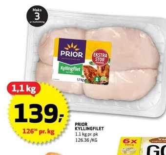 Bunnpris PRIOR KYLLINGFILET tilbud