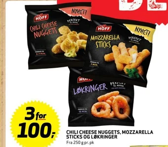 Bunnpris CHILI CHEESE NUGGETS, MOZZARELLA STICKS OG LØKRINGER tilbud