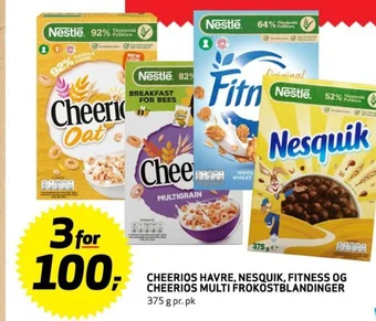 Bunnpris CHEERIOS HAVRE, NESQUIK, FITNESS OG CHEERIOS MULTI FROKOSTBLANDINGER tilbud