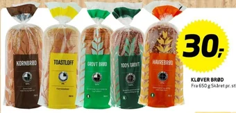 Bunnpris KLØVER BRØD tilbud