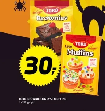 Bunnpris TORO BROWNIES OG LYSE MUFFINS tilbud