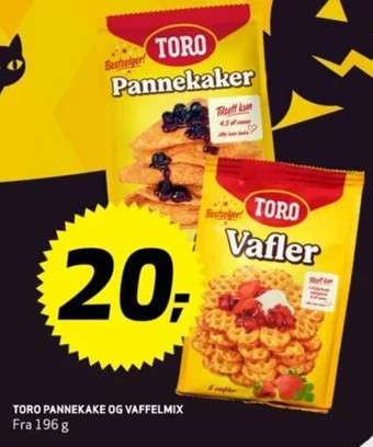 Bunnpris TORO PANNEKAKE OG VAFFELMIX tilbud