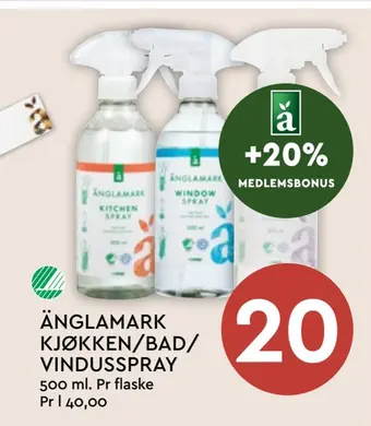 Coop Mega Änglamark kjøkken/bad/ vindusspray tilbud