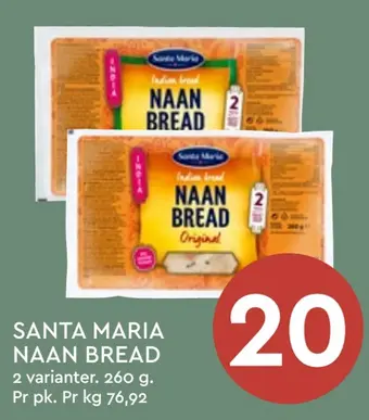 Coop Mega Santa maria naan bread tilbud