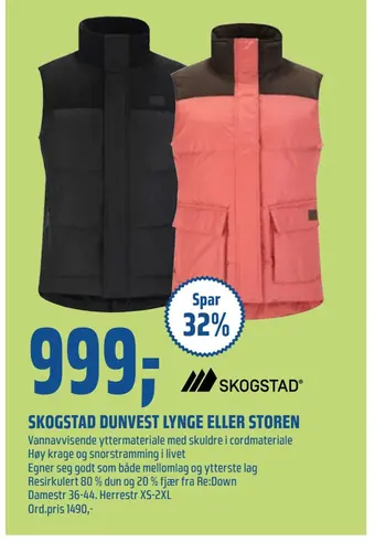 Coop Obs Skogstad dunvest lynge eller storen tilbud