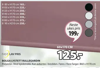 JYSK Bolga lystett rullegardin tilbud