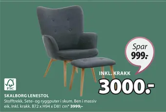 JYSK Skalborg lenestol tilbud
