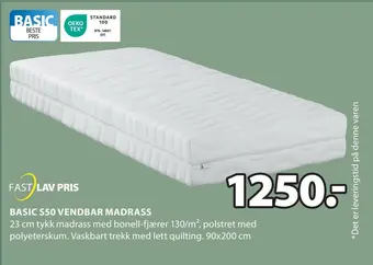 JYSK Basic s50 vendbar madrass tilbud