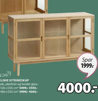 JYSK Langelinie vitrineskap tilbud