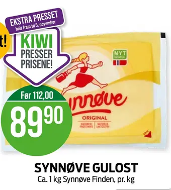 Kiwi Synnøve gulost tilbud