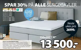 JYSK Gold c120 kontinentalseng tilbud