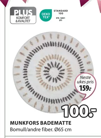 JYSK Munkfors badematte tilbud