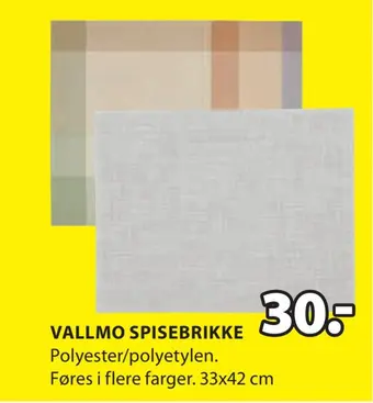 JYSK Vallmo spisebrikke tilbud