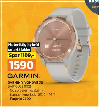 POWER Garmin vivomove 3s tilbud
