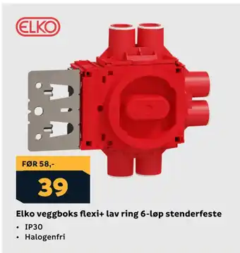 Megaflis Elko veggboks flexi+ lav ring 6-løp stenderfeste tilbud