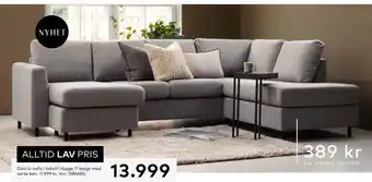 Skeidar Oslo u-sofa i tekstil hygge 11 beige med sorte ben tilbud