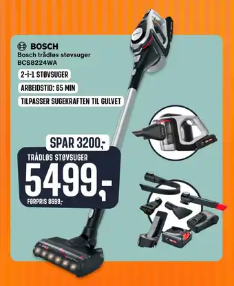 Skousen Bosch trådløs støvsuger bcs8224wa tilbud