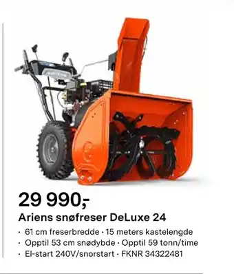 Felleskjøpet Ariens snøfreser deluxe 24 tilbud