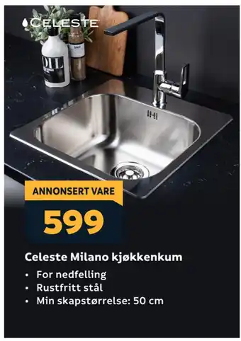Megaflis Celeste milano kjøkkenkum tilbud