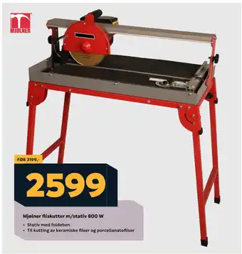 Megaflis Mjølner fliskutter m/stativ 800 w tilbud