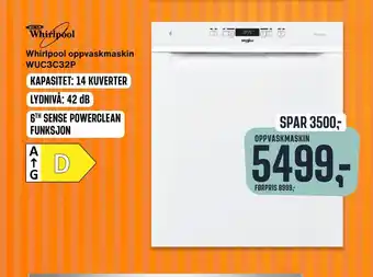 Skousen Whirlpool oppvaskmaskin wuc3c32p tilbud