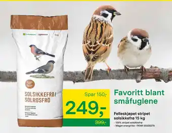 Felleskjøpet Felleskjøpet stripet solsikkefrø 15 kg tilbud