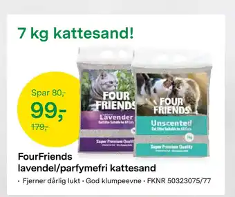 Felleskjøpet Fourfriends lavendel/parfymefri kattesand tilbud