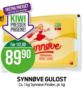 Kiwi Synnøve finden gulost tilbud