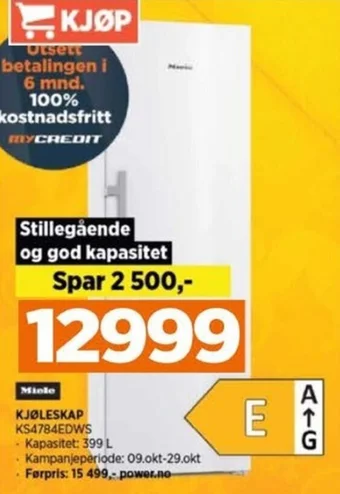 POWER Miele KJØLESKAP KS4784EDWS tilbud