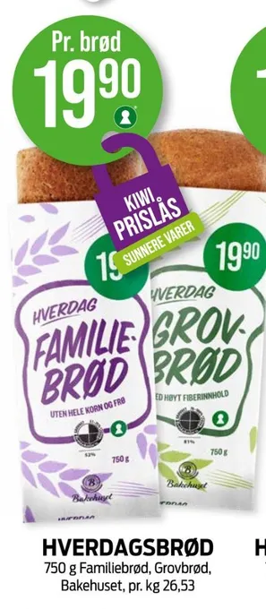 Kiwi Bakehuset brød tilbud