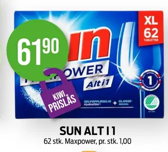 Kiwi Sun maskinoppvask - tabs tilbud