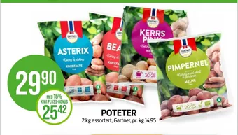 Kiwi Gartner poteter tilbud