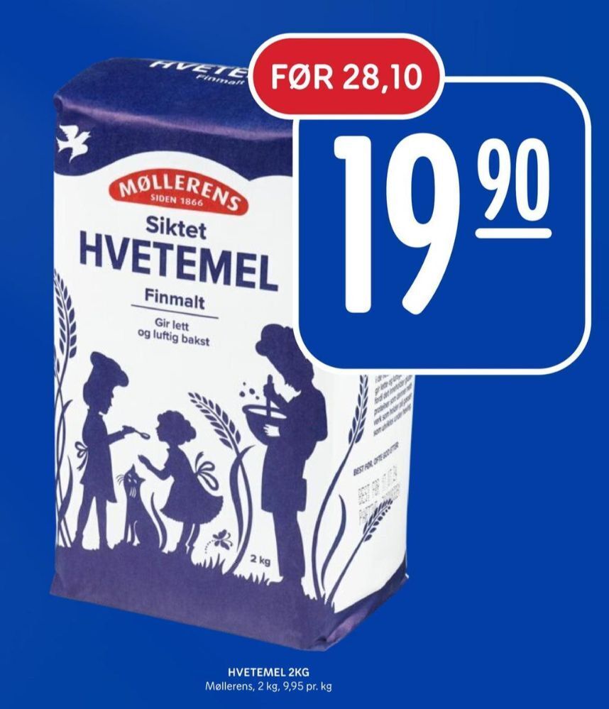 Rema 1000 Møllerens hvetemel siktet tilbud