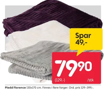 Rusta Ukjent pledd tilbud
