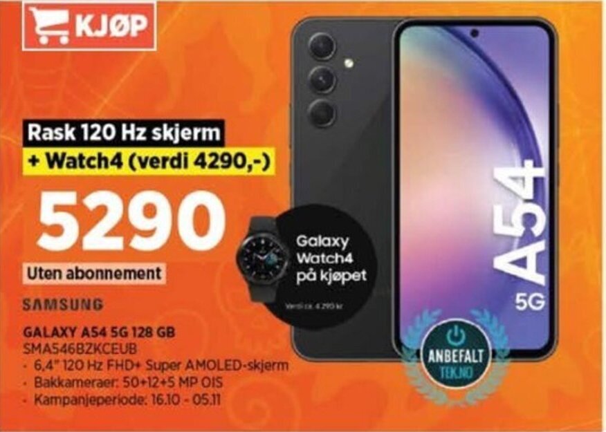 POWER GALAXY A54 5G 128 GB SMA546BZKCEUB tilbud
