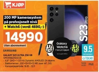 POWER GALAXY S23 ULTRA 256 GB SMS918BZKDEUB tilbud