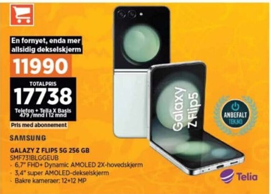 POWER GALAZY Z FLIPS 5G 256 GB SMF731BLGGEUB tilbud