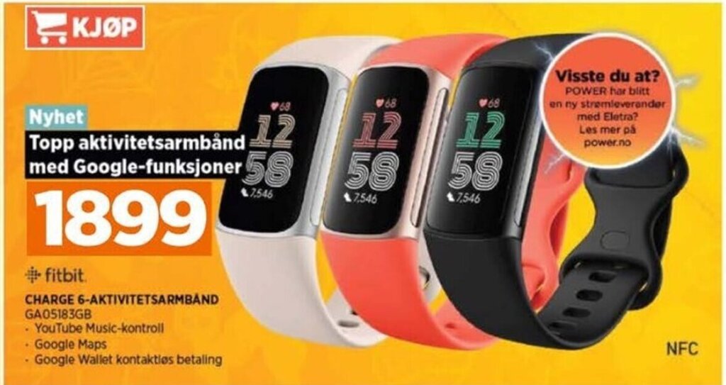 POWER CHARGE 6-AKTIVITETSARMBAND GA05183GB tilbud