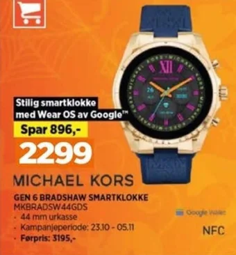 POWER GEN 6 BRADSHAW SMARTKLOKKE MKBRADSW44GDS tilbud