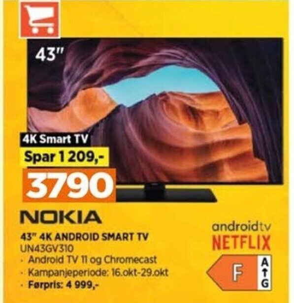 POWER 43" 4K ANDROID SMART TV UN43GV310 tilbud