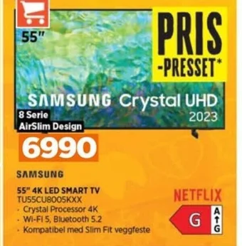 POWER 55" 4K LED SMART TV TU55CU8005KXX tilbud